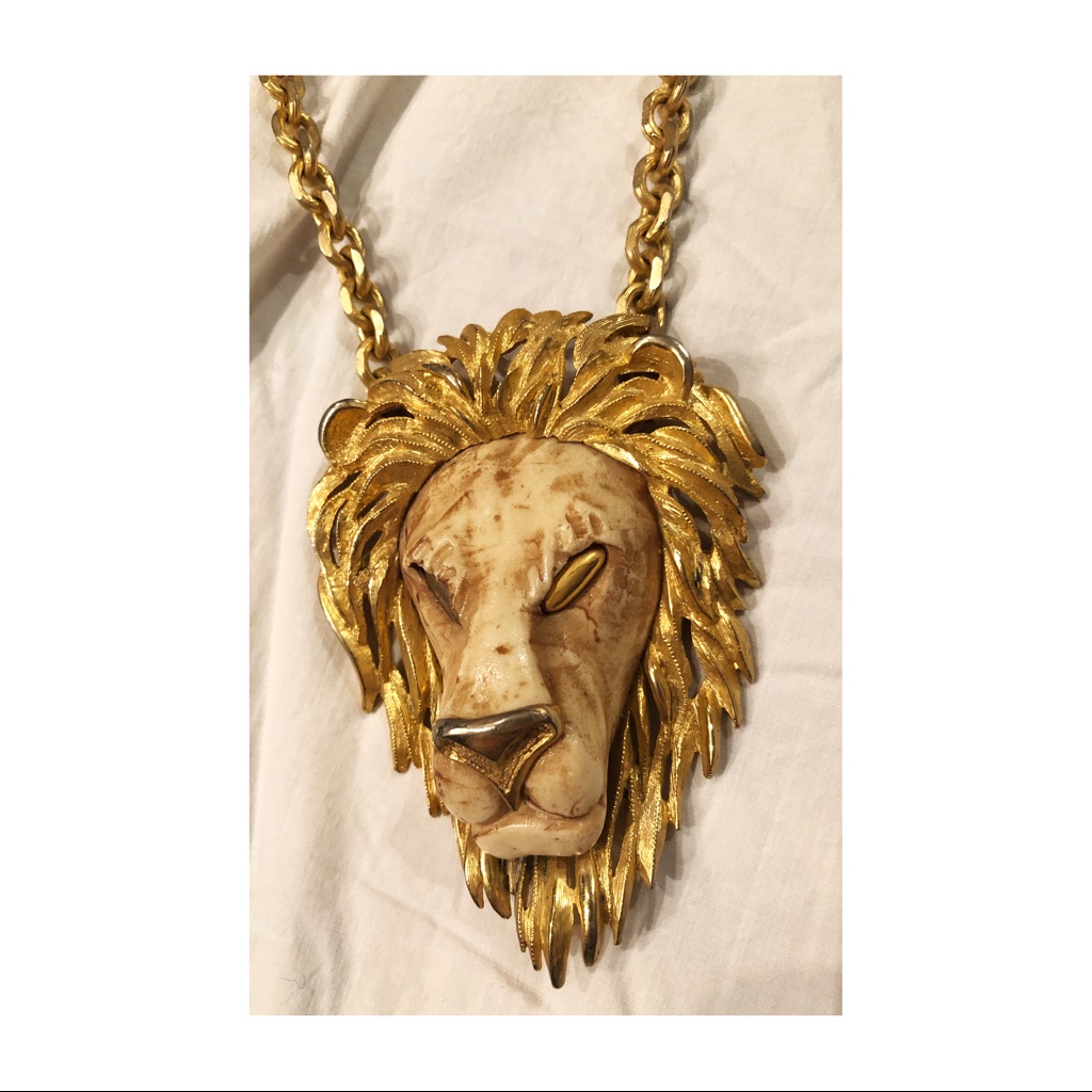 Vintage 70s Luca Razza Lion Necklace